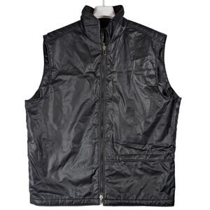 J Lindeberg Vintage Retro Quilted Puffer Vest Black Full Zip Men’s Size XL USED